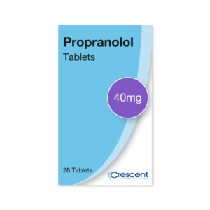 Propranolol 40mg Tablets, effective to treat anxiety, high blood pressure, and migraines.